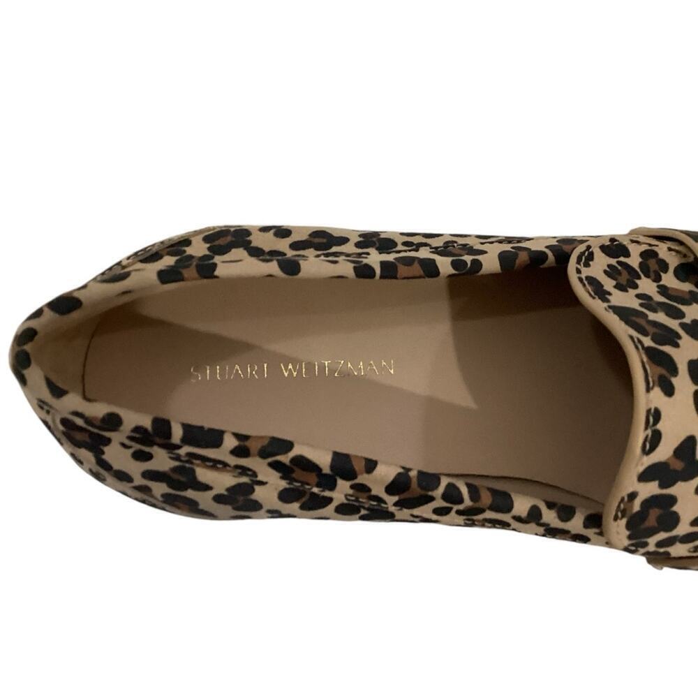 Stuart‎ Weitzman Owen Buckle Loafer In Spotted Cheetah Suede Golden Beige 7.5 - Picture 12 of 15